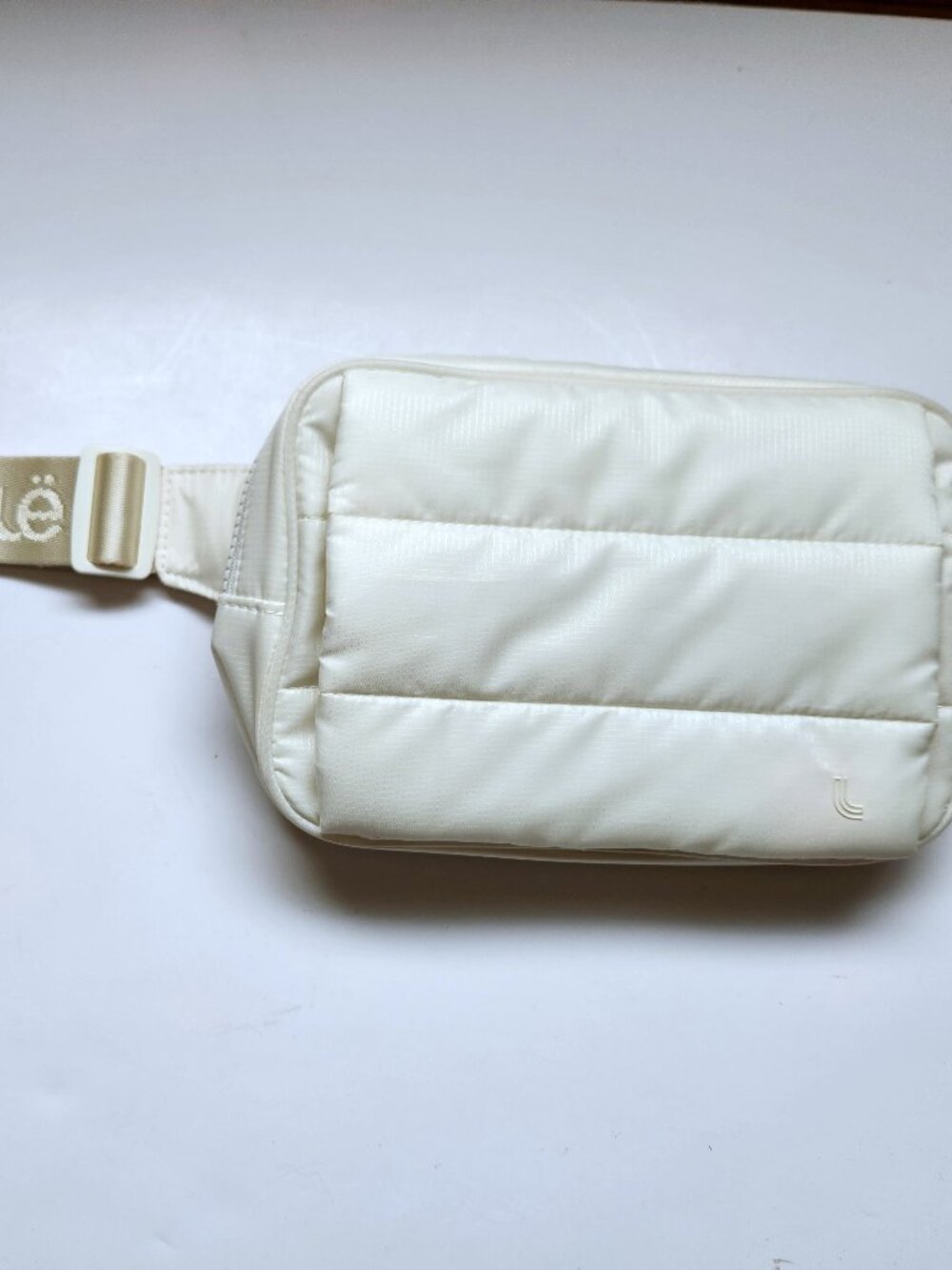 Lole Puffer Belt Bag Cream Off White Faux Fur Handwarmer Muff Waist Pack New